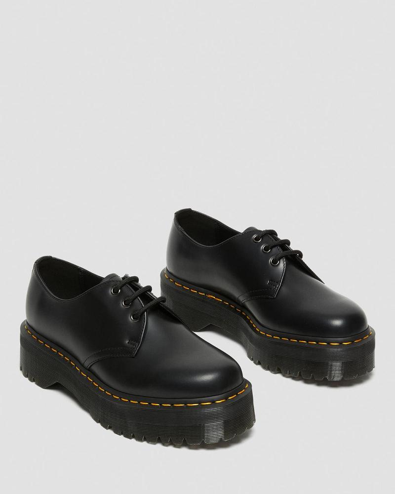 Dr Martens 1461 Smooth Læder Platform Sko Dame Sort | DK 390DFM